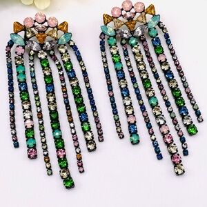 Zara Rhinestone Tassel Earrings